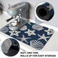 thumbnail image 4 of Navy Blue Coastal Dish Drying Mats for Kitchen Counter, Starfish Shell Ocean Nautical Absorbent Coffee Bar Mat with Non-slip Rubber Backed Quick Drying Dish Rack Pad 12"x16", 4 of 9