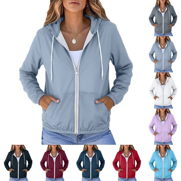 Trgacdwlo Women's UPF 50 Sun Protection Uv Jacket Hoodie Zip Up Rash Guard Women Running Hiking Women Sun Shirt with Pocket