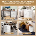 thumbnail image 5 of Coliware File Cabinet, Modern Wood Filing Organizer Table with Drawer, Desk Table Cabinet Fits A4 Letter Size, Home Office Furniture for Under Desk Storage, White Printer Stand Table, 5 of 11