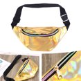 thumbnail image 3 of Sac Banane en Cuir PU Holographique Mode pour Femmes Filles (Or), 3 of 9