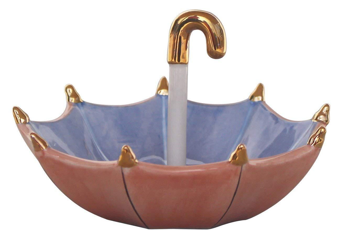 PINK UMBRELLA Ring Holder Jewelry Trinket Dish, from Blue Sky Ceramics
