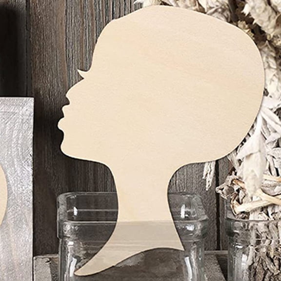 DEEPCRAFF 15Pcs Unfinished Head Cutout Wooden Cutouts African Female Face Decor For Wedding Decorations