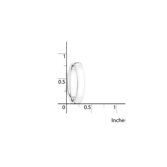 14K White Gold Ring Band Wedding Comfort Domed 4mm Comfort-Fit