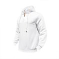 thumbnail image 5 of Mens Fleece Quarter Zip Pullover Hoodies for Men Long Sleeve Casual Hoodies Drawstring Fashion Sweatshirt, 5 of 9