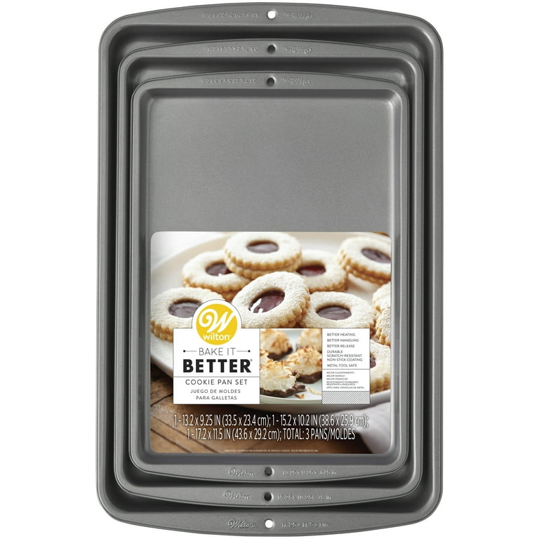  Wilton Perfect Results Premium Non-Stick Bakeware Cookie Baking  Sheets Set, 2-Piece, Steel: Home & Kitchen