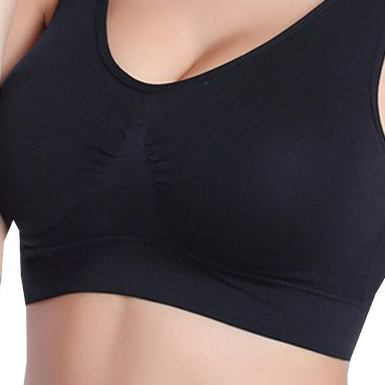 Borniu Plus Size Sport Bra for Women, 1-5 Pack Full Coverage Wirefree Mesh  Breathable Sport Bras Comfort Extra Elastic Workout Sport Bras with Pads