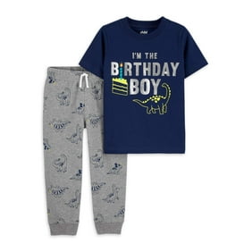 Child of Mine by Carter's Baby and Toddler Boy Birthday Short-Sleeve T-Shirt and Pants Outfit Set, 2-Piece, Sizes 12M-4T