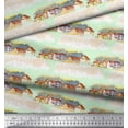 thumbnail image 3 of Soimoi Green Cotton Duck Fabric House & Landscape Nature Printed Craft Fabric by the Yard 42 Inch Wide, 3 of 3