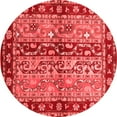 thumbnail image 1 of Ahgly Company Indoor Round Abstract Red Contemporary Area Rugs, 7' Round, 1 of 4