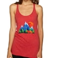 thumbnail image 1 of Neon Colorful California Bear Sunset Cali Redwoods | Womens Fashion Premium Tri-Blend Racerback Tank Top, Vintage Red, Small, 1 of 4