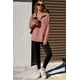thumbnail image 5 of Sudadera Dokotoo para mujer, punto gofrado, solapa, media cremallera, rosa, 5 of 6