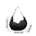 thumbnail image 3 of Bolso bandolera para mujer con borla plisada, bolso de hombro en forma de media luna, bolso de nylon tipo dumpling | Gran capacidad para portátil, tableta y cartera | Tejido suave repelente al agua, 3 of 6