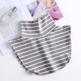 thumbnail image 2 of Dsscvnef Fake Collar Women's Fall & Winter Inner Layer Knit Scarf Neck Warmer Striped High Neck Stretchable False Boy Ruffled Shirt Turtle Neck Dickey, 2 of 3