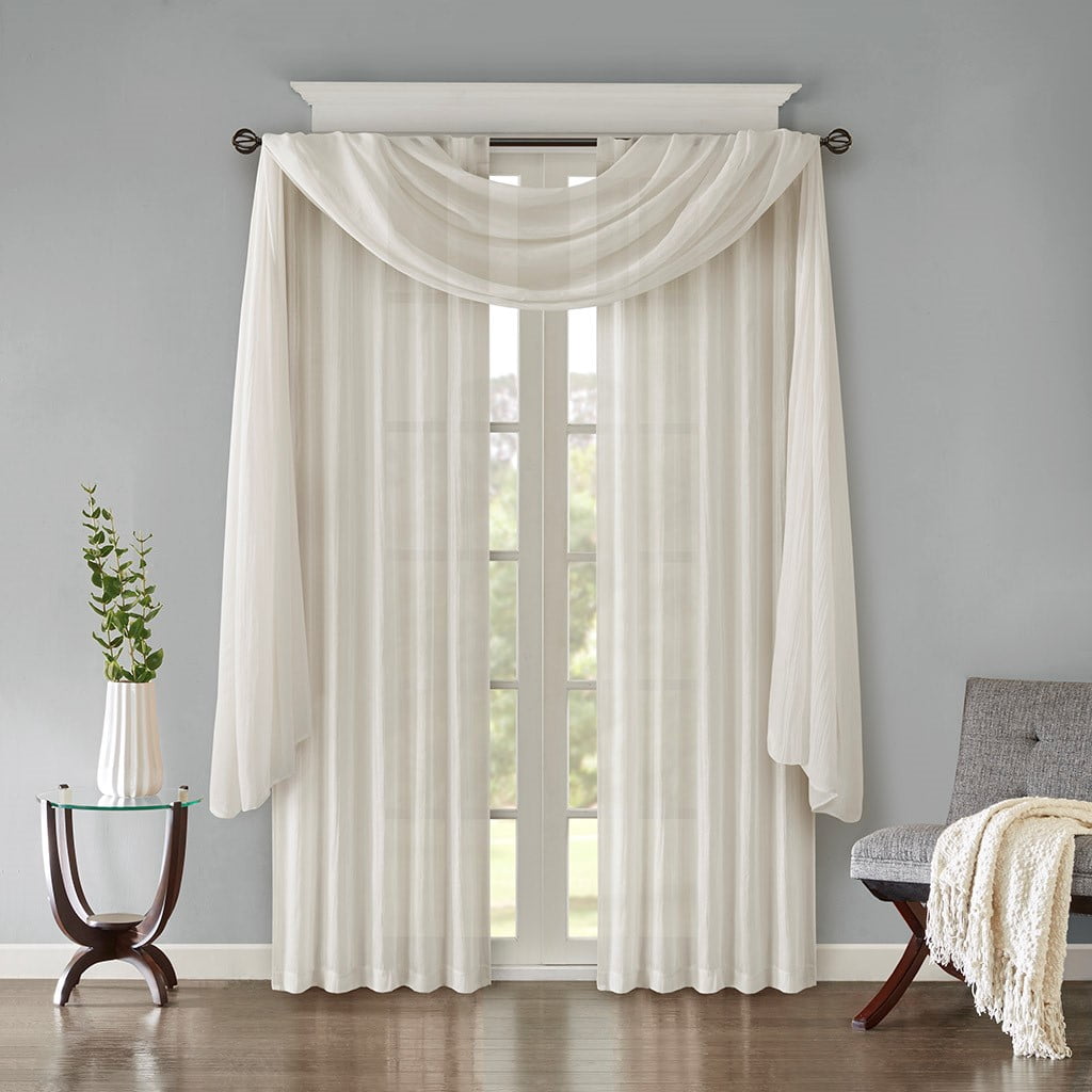 MAYEERTY 2 Pcs Solid Crushed Curtain Panel Pair