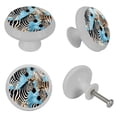 thumbnail image 4 of Zebra Fluorescent Glow-in-the-Dark Drawer Pulls: 4-Pack Round Knobs with Screws - Ideal for Cabinets, Wardrobes, and Dressers - Unique Furniture Decor - Enhance with Door Knobs, 4 of 6