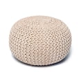 thumbnail image 2 of Anji Mountain Natural Jute Round Knit Pouf, Gray, 2 of 2