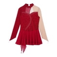 thumbnail image 6 of inhzoy Kids Girls Long Sleeve Rhinestone Figure Ice Skating Dress, 6 of 9