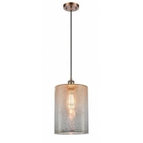 516-1P-AC-G116-L-Innovations Lighting-Cobbleskill - 1 Light Cord Hung Mini Pendant In Industrial Style-14 Inches Tall and 9 Inches Wide-Antique Copper