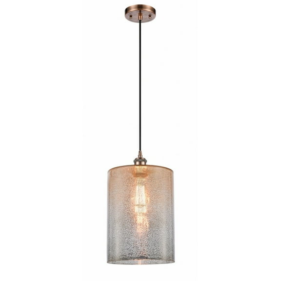 516-1P-AC-G116-L-Innovations Lighting-Cobbleskill - 1 Light Cord Hung Mini Pendant In Industrial Style-14 Inches Tall and 9 Inches Wide-Antique Copper