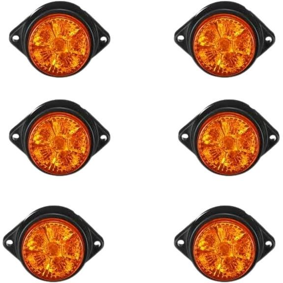 APSMOTIV 6PCS lights Led marker lights trailer, 24V Waterproof Trailer Marker Light Amber chicken lights for semi trucks freightliner cargo Marker lights Universal Fit