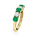 thumbnail image 3 of Ross-Simons 0.60 ct. t.w. Emerald and .50 ct. t.w. Lab-Grown Diamond Ring in 14kt Yellow Gold, Women's, Adult, 3 of 5