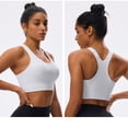 thumbnail image 2 of HNMKIU Plus Size Sports Bras for Women with Adjustable Straps Back Shockproof Underwire Free with Beauty Back Design Detachable for Fitness Plus Yoga Bras for Women White,XXL, 2 of 6