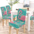 thumbnail image 5 of RYLABLUE Housse de Chaise Extensible Flamant Rose Protection de Siège pour Salle à Manger Hôtel Mariage Lot de 4, 5 of 5