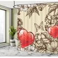 thumbnail image 5 of Ambesonne Love Shower Curtain, Flowers and Butterfly, 69"Wx70"L, Beige Brown Red, 5 of 5