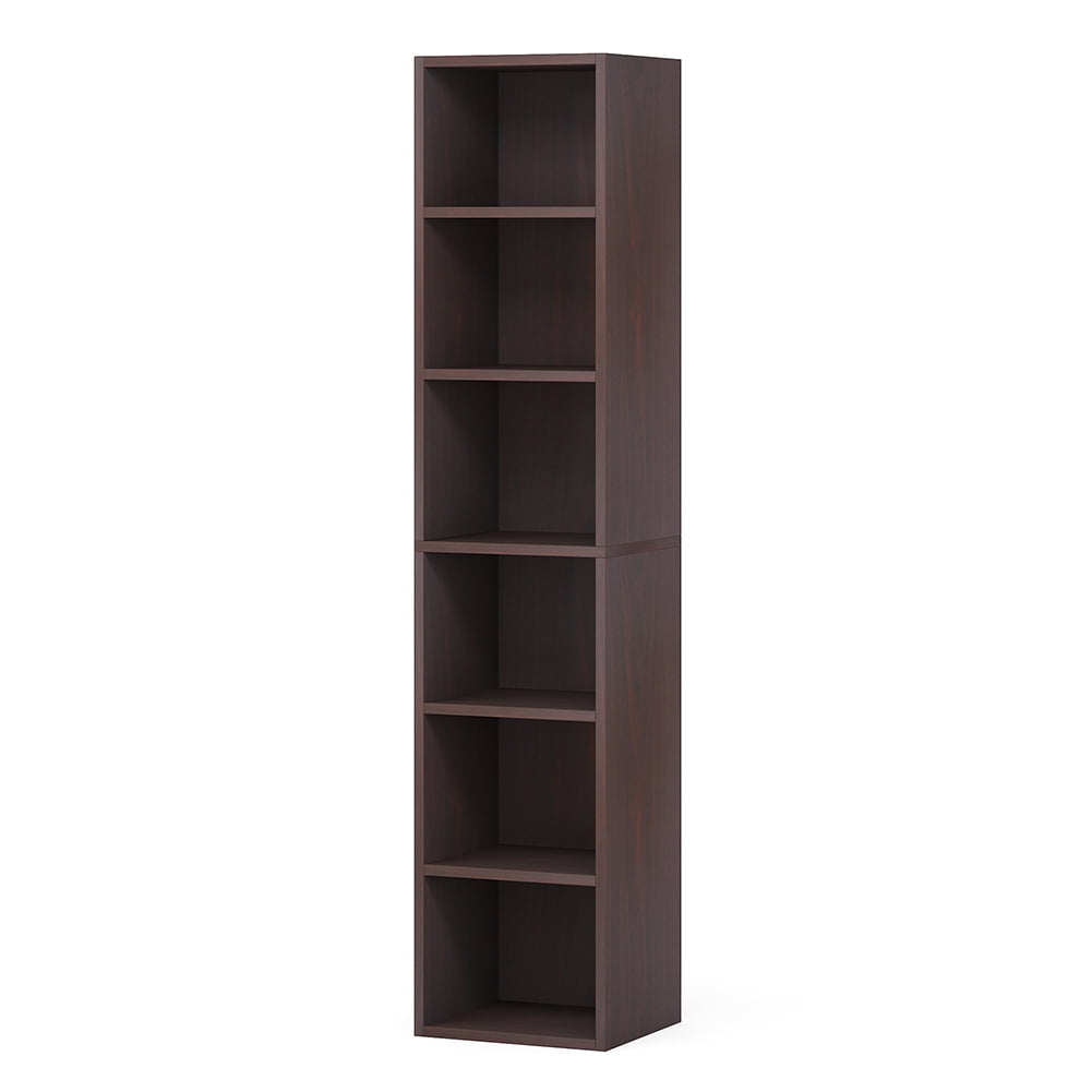 Canddidliike 70.9" Corner Bookcase, Modern 6-Tier Narrow Cube Display Shelves, Bookcase for Indoor as Home, Brown