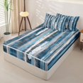 thumbnail image 2 of Homewish Blue Zipper Twin Comforter Sets with Fitted Sheet and 2 Pillowcases,Abstract Geometric Zipper Bedding Set,Reversible,4pcs, 2 of 8