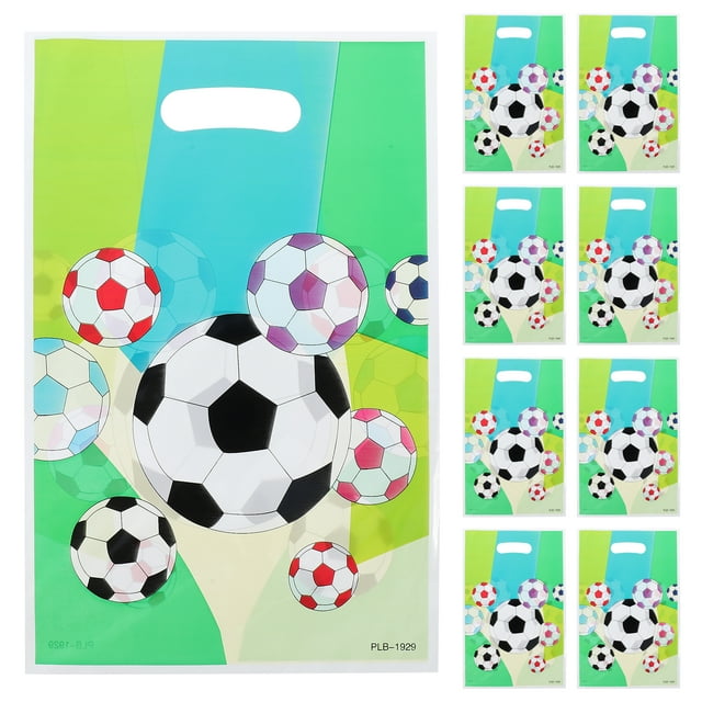 24 bolsas de regalo decorativas con temática de fútbol para fiestas de cumpleaños infantiles (Verde)