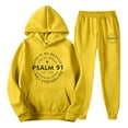 thumbnail image 4 of Aihuaihua Casual 2 Piece Sweatsuit for Men Jesus Christian Faith Psalm 91 Tracksuit Jogging Vintage Fashion Athletic Outfits Yellow M, 4 of 5