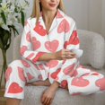 thumbnail image 6 of Yiaed Pink Hearts1 Print Pajamas Women's Long Sleeve Sleepwear Soft Button Down Loungewear Pjs Lounge Set Nightwear Womens Pajama Pants-, 6 of 7