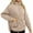 Khaki, variant on Winter Women Long Sleeve Zipper Quilted Coat Casual Loose Lightweight Hooded Puffer Jacket with Pocket