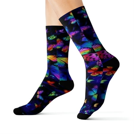 

Rainbow butterfly themed Sublimation Socks