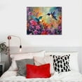 thumbnail image 4 of COMIO Rustic Hummingbird Wall Art Giclee Print Farmhouse Hummingbird Flower Butterfly Picture Wall Decor Modern Canvas Artworks Wooden Framed Indoor Decor Painting for Bathroom Living Room Bedroom, 4 of 4