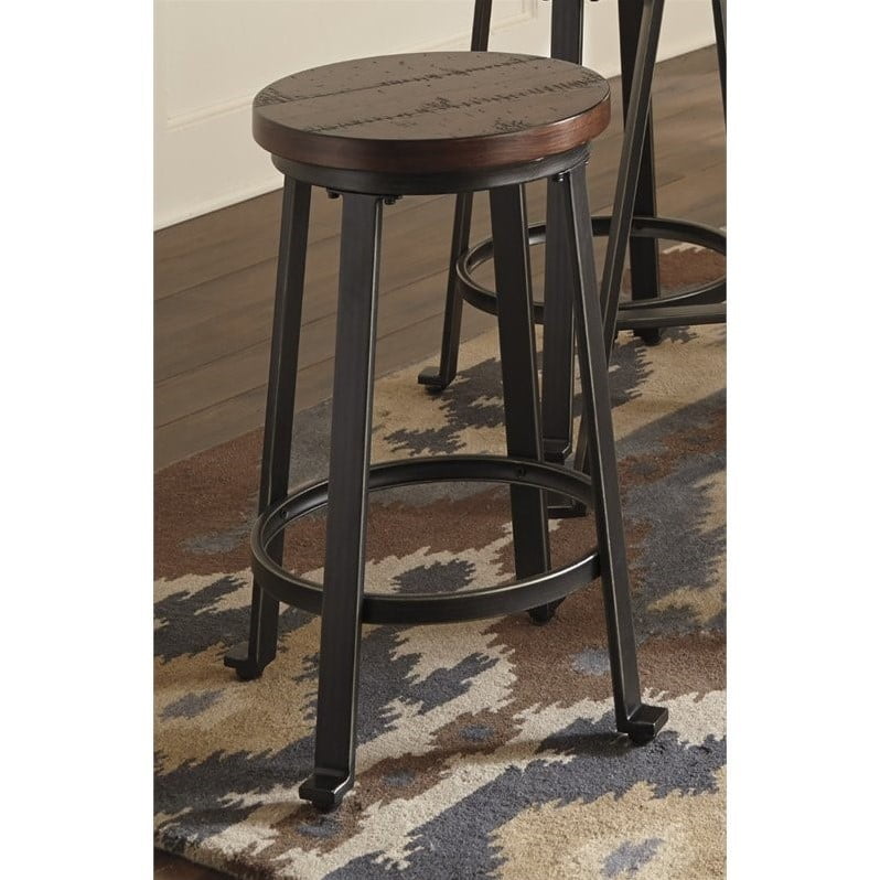 Ashley Furniture Challiman 24"" Counter Stool in Rustic Brown Walmart