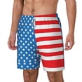 thumbnail image 5 of Mens America Flag Swimming Trunks with Compression Liner Beach Quick Dry Swim Shorts, 5 of 6