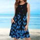 thumbnail image 2 of Vestido de Verano Casual de Mujer Impreso sin Mangas con Cuello en V Conjunto Superior, Imitación de Algodón Tirar Marco Suelto, 2 of 9
