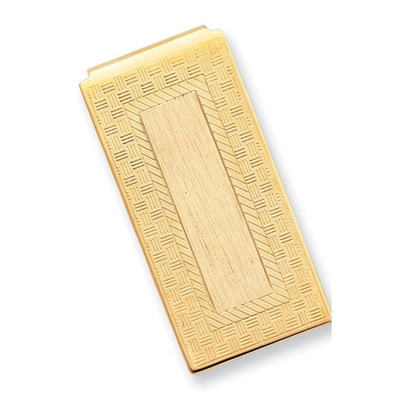 Gold-plated Checkerboard Hinged Money Clip