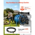 thumbnail image 2 of VEVOR Wall Mounted Garden Hose Reel, Holds 135 Feet of 5/8-inch Hose, Outdoor Heavy-Duty Waterhose Holder Winder, with Widened Top Tray, Aluminum Alloy Connector, Decorative Pattern, for Backyards, 2 of 9