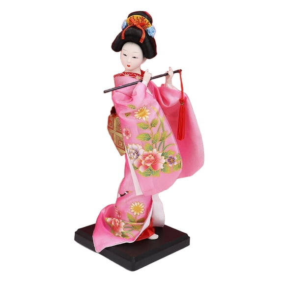 Muñeca geisha japonesa étnica, figura coleccionable, adorno de 23 cm, estatua artesanal de mujer, muñeca kimono para mesa, estante, regalo para niños Estilo E