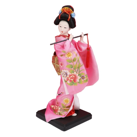 Muñeca geisha japonesa étnica, figura coleccionable, adorno de 23 cm, estatua artesanal de mujer, muñeca kimono para mesa, estante, regalo para niños Estilo E