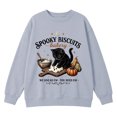 thumbnail image 4 of ZHOGXU Halloween Themed Girls Cat Pumpkin Letter Print Pullover Sweatshirt Long Sleeve O Neck Top For Kids Comfortable Outdoor Daily Wear,Light Gray,2-3 Years, 4 of 4