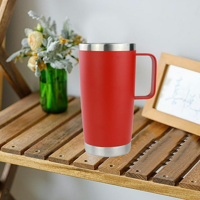 Tasse de Voyage en Acier Inoxydable Isolée 20oz avec Poignée, Gobelet Thermique à Double Paroi sous Vide pour Café et Boissons