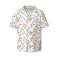 thumbnail image 4 of Uemuo Floral Pattern Cotton Linen Short Sleeve Shirts,Casual Lightweight Button Down Shirts,Vacation Beach Summer Tops-4X-Large, 4 of 7