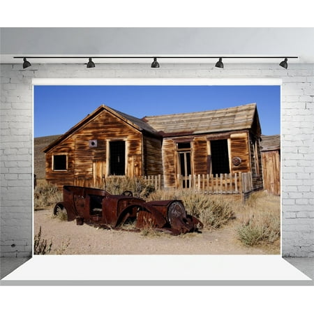 Image of Bodie Ghost Town Backdrop 5x7ft Abandoned House Photography Weathered Retro Photo Background Outdoor Shooting Studio Props Children Baby Girls Portrait Background