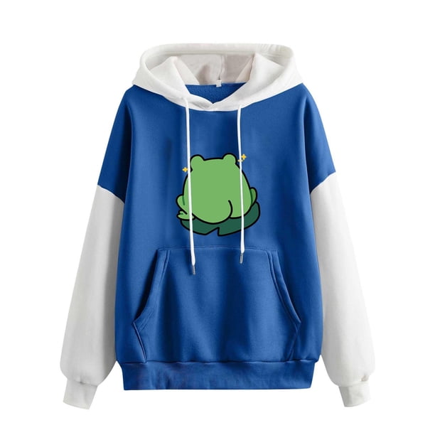 Mujeres moda casual estampado cuello redondo suelta manga larga blusa corta sudaderas sin capucha Fridja bvmnju5621