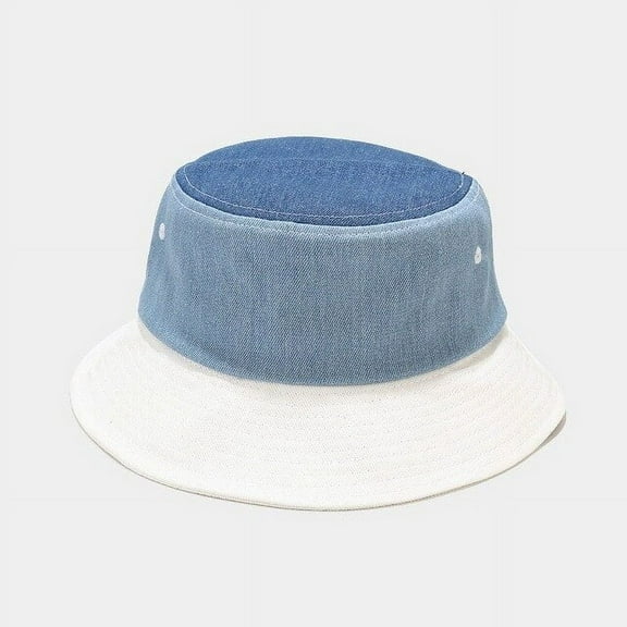 CoCopeanut Unisex Denim Harajuku Bucket Hat Fisher Outdoor Blue White Patchwork Hip Hop Cap Men's Summer Fisherman Hat Women New Ladies Cap