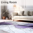 thumbnail image 2 of ODIKA 5'x7' Machine Washable Non-Slip Area Rug, Mystic Marble Swirling Purple and Grey Veined Design High Traffic Rug, Purple, 104674, 2 of 7